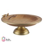 ظرف میوه خوری چوبی-برنجی گلدکیش