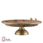 ظرف میوه خوری چوبی-برنجی گلدکیش