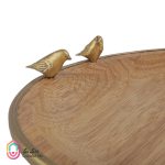 ظرف کیک استند چوبی-برنجی با درب شیشه ای گلدکیش - Image 5