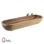 ظرف میوه خوری چوبی-برنجی گلدکیش