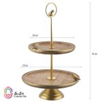 ظرف شیرینی خوری چوبی-برنجی گلدکیش - Image 4