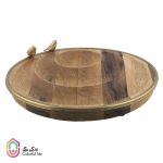 ظرف اردورخوری 3تایی چوبی-برنجی گلدکیش