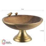 ظرف آجیل خوری چوبی-برنجی گلدکیش - Image 3