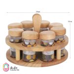 جا ادویه با درب چوبی 8 عددی  لانا وود - Image 2