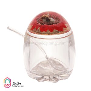 ظرف مربا خوری اکرولیک طرح درب گل و زنبور