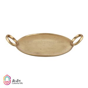سینی گرد سایز دو دسته گرد طلایی004/5