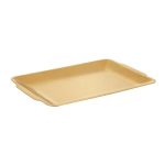 دیس استیل طلایی مستطیل 22*14 سانتی متر Whit pine کد(47133)